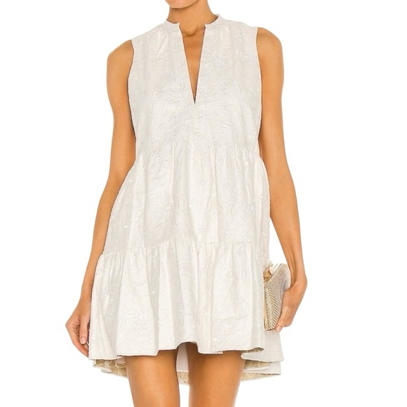 Amanda Uprichard Dresses & Skirts - Amanda Uprichard Rylee Dress White Faux Leather Floral Size Small